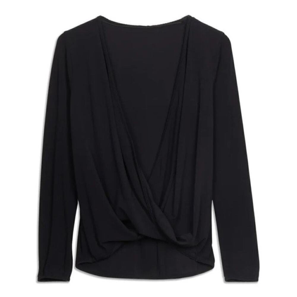 Lululemon Crossover Long Sleeve Top Women's Black Size 6